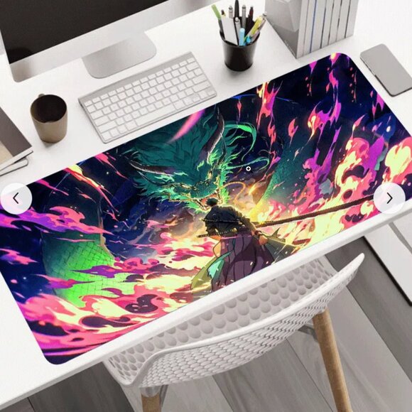 ONE PIECE Anime Zoro Large RGB Gaming Mouse Pad XXL Rubber  COPY - Zoro Anime One Piece desk pad, Gaming mousepad